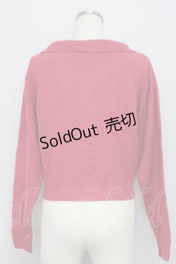 画像2: an another angelus / ローズ刺繍衿ニットカーディガン F 赤ピンク T-24-09-18-017-CA-TO-SZ-ZT369