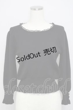 画像1: mille fille closet by LODISPOTTO / 七分袖ニット M 黒 T-24-09-18-022-LO-TO-SZ-ZT369
