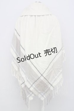 画像2: axes femme / サイドラインチェックポンチョ  ベージュ T-24-09-18-006-AX-TO-SZ-ZT356
