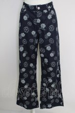 画像1: 【SALE】INGEBORG / カメリアジャカードデニムワイドパンツ 4(11号) 紺 T-24-10-18-017-LO-PA-HD-ZT243 (1)