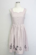 画像1: 【SALE】Fi.n.t / 香水瓶プリントジャンパースカート  くすみピンクＸ黒 T-24-10-31-031-CA-OP-HD-ZT330 (1)