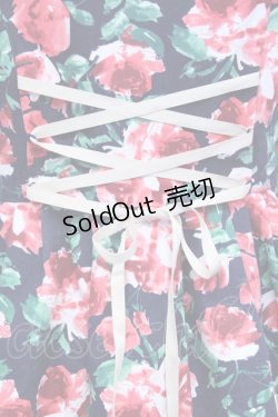 画像3: an another angelus / ローズプリントノースリーブワンピース  紺X赤X緑 T-24-10-31-036-CA-OP-HD-ZT107