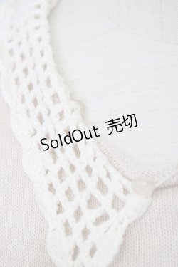 画像4: F&A / ニット編み襟トップス  アイボリー T-24-10-31-015-LO-TO-HD-ZT281