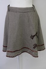 画像1: 【SALE】Fi.n.t / シェパードチェックリボン刺繍スカート  ブラウン T-24-11-03-031-CA-SK-HD-ZT138 (1)