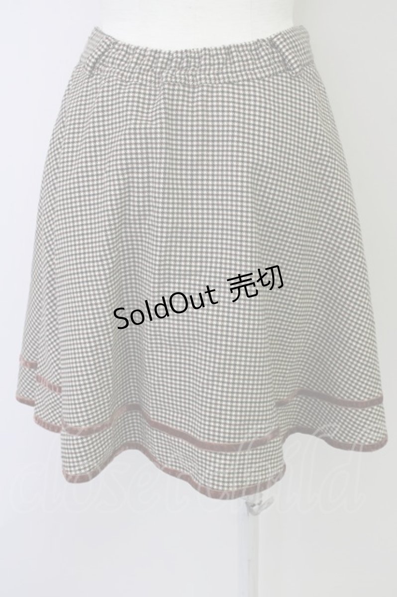 画像2: 【SALE】Fi.n.t / シェパードチェックリボン刺繍スカート  ブラウン T-24-11-03-031-CA-SK-HD-ZT138 (2)