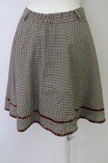 画像2: 【SALE】Fi.n.t / シェパードチェックリボン刺繍スカート  ブラウン T-24-11-03-031-CA-SK-HD-ZT138 (2)