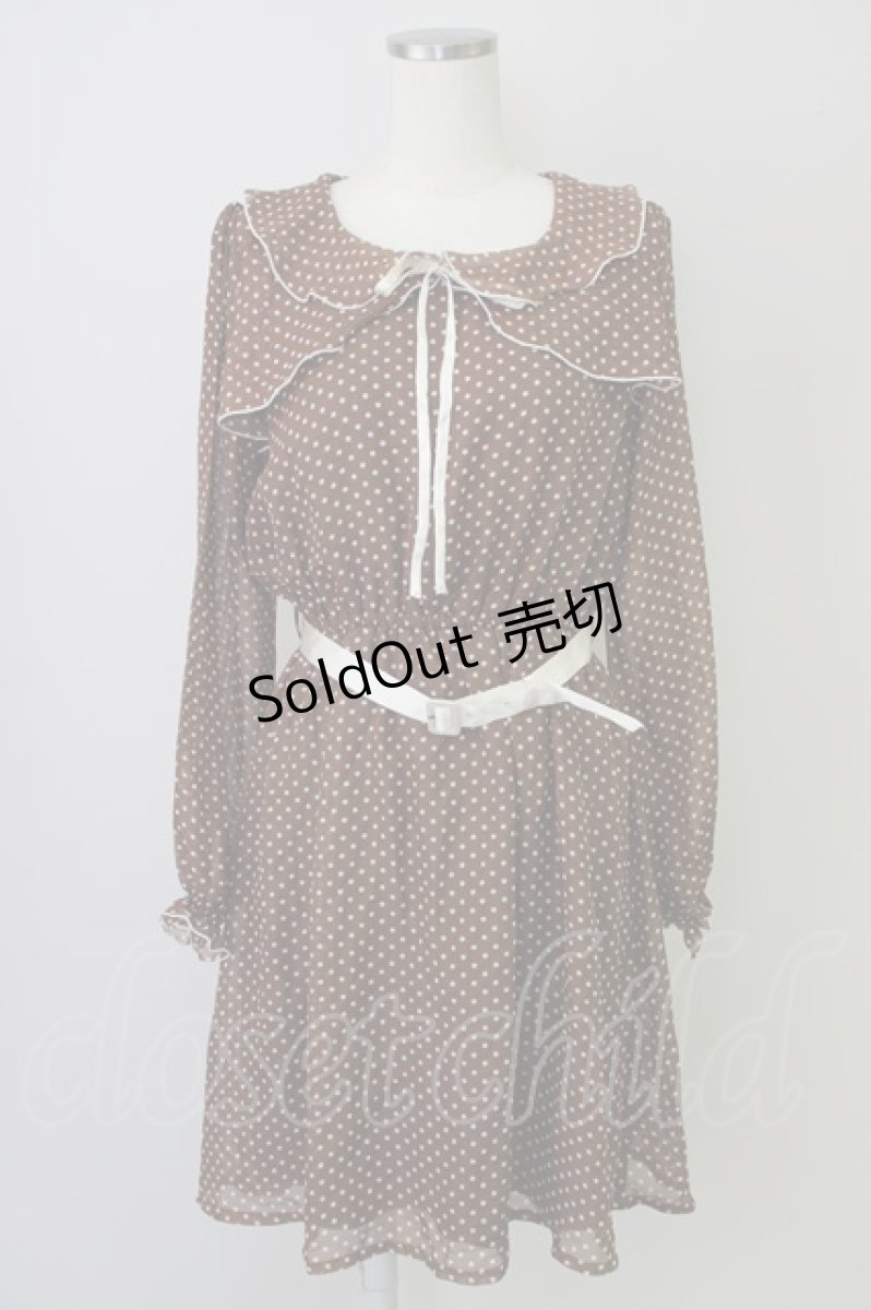 画像1: 【SALE】F i.n.t / ドットワンピース  ブラウン T-24-11-03-039-CA-OP-HD-ZT140 (1)