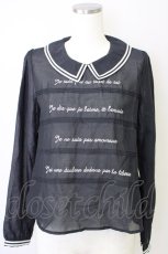 画像1: 【SALE】an another angelus / 英字刺繍シースルーブラウス  黒Ｘ白 T-24-11-03-009-CA-BL-HD-ZT167 (1)