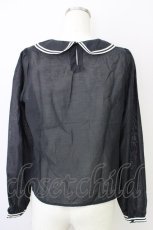 画像2: 【SALE】an another angelus / 英字刺繍シースルーブラウス  黒Ｘ白 T-24-11-03-009-CA-BL-HD-ZT167 (2)