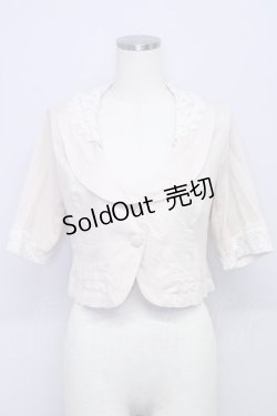 画像1: 【SALE】an another angelus / レース襟半袖ジャケット  アイボリーＸ白 T-24-11-07-027-CA-JA-HD-ZT144
