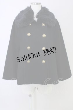 画像1: Jane Marple / coat ソフトメルトンのロイヤルケープコート  黒 T-24-11-13-002-JM-CO-UT-ZTC060