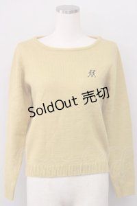 F i.n.t / 兵隊刺繍ニット  マスタード T-24-12-02-031-CA-TO-SA-ZT357