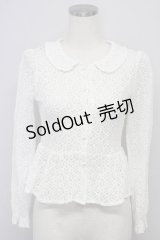 F i.n.t / 総レースペプラムブラウス  ホワイト T-24-12-02-002-CA-BL-SA-ZT347