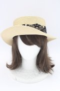 axes femme / レースリボンカンカン帽  アイボリーＸ黒 T-24-12-03-022-AX-AC-SA-ZT-K007