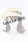 axes femme / レースリボンカンカン帽  アイボリーＸ黒 T-24-12-03-022-AX-AC-SA-ZT-K007
