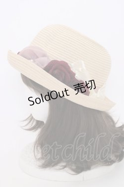 画像2: axes femme / フラワーリボン麦わらハット  アイボリー T-24-12-03-004-AX-AC-SA-ZT-K007
