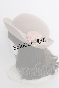 画像2: axes femme / パールレースボーラーハット  アワピンク T-24-12-03-010-AX-AC-SA-ZT-K007