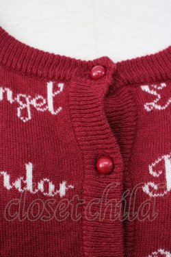 画像3: F i.n.t / メッセージ総柄カーディガン  ボルドー T-24-12-04-020-CA-TO-HD-ZT391