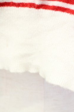 画像9: F&A / Vネックボーダー半袖ニット  レッドボーダー T-24-12-04-022-LO-TO-HD-ZT391