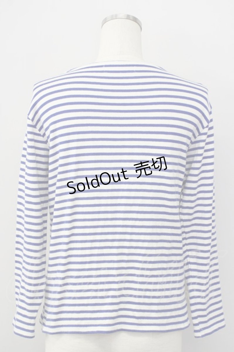 画像2: 【SALE】F i.n.t / ボーダーリボン長袖Tシャツ  ブルーストライプ T-24-12-04-028-CA-TS-HD-ZT391 (2)