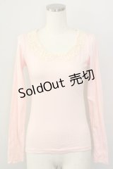 F i.n.t / レース襟付き長袖カットソー  ピンク T-24-12-04-009-CA-TO-HD-ZT385