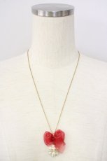 画像1: 【SALE】axes femme / パールリボンネックレス  赤Ｘゴールド T-24-12-09-016-AX-AC-HD-ZT150 (1)