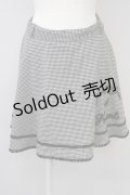 Fi.n.t / シェパードチェックリボン刺繍スカート  ブラック T-24-12-12-014-CA-SK-HD-ZT086