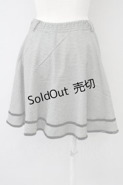 画像2: Fi.n.t / シェパードチェックリボン刺繍スカート  ブラック T-24-12-12-014-CA-SK-HD-ZT086