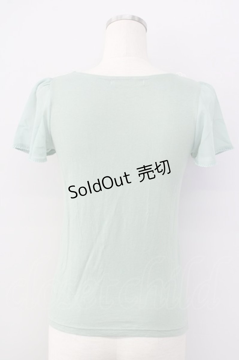 画像2: 【SALE】F i.n.t / フラワーモチーフ&シースルー袖トップス  グリーン T-24-12-13-004-CA-TO-HD-ZT104 (2)