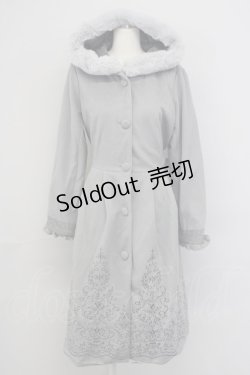 画像1: axes femme / パネル刺繍Ａラインコート M グレー T-24-12-15-006-AX-CO-SZ-ZT-C050