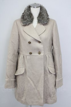 画像1: axes femme / ファーティペットコート  ベージュ T-24-12-15-002-AX-CO-AS-ZT-C050