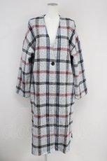 画像1: 【SALE】axes femme / チェックロングコート  グレー T-24-12-16-001-AX-CO-SZ-ZTC048 (1)