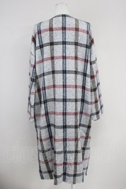 画像2: axes femme / チェックロングコート  グレー T-24-12-16-001-AX-CO-SZ-ZT-C048