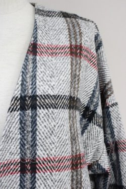 画像3: axes femme / チェックロングコート  グレー T-24-12-16-001-AX-CO-SZ-ZT-C048