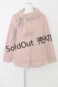 axes femme / 首元リボン裾レースコート M オレンジ T-24-12-16-007-AX-CO-SZ-ZT-C048