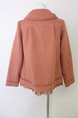 画像2: axes femme / 首元リボン裾レースコート M オレンジ T-24-12-16-007-AX-CO-SZ-ZT-C048