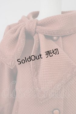 画像4: axes femme / 首元リボン裾レースコート M オレンジ T-24-12-16-007-AX-CO-SZ-ZT-C048