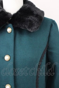 画像4: axes femme / ファー襟フィッシュテールコート M Dグリーン T-24-12-16-011-AX-CO-SZ-ZT-C058