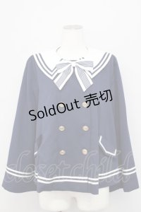 Amavel / セーラーポンチョコート  ネイビー T-24-12-18-023-CA-CO-SA-ZT-C005