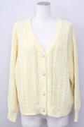 axes femme / バックリボンニットカーデ M イエロー T-24-12-26-001-AX-TO-SZ-ZT368
