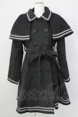 axes femme POETIQUE / Aラインケープ付きコート M 黒 T-24-12-26-024-AX-OP-SZ-ZT-C051