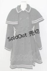 axes femme POETIQUE / Aラインケープ付きコート M 黒 T-24-12-26-024-AX-OP-SZ-ZT-C051