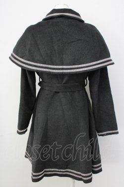 画像2: axes femme POETIQUE / Aラインケープ付きコート M 黒 T-24-12-26-024-AX-OP-SZ-ZT-C051