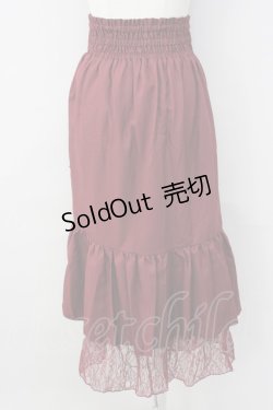 画像2: axes femme / 刺繍入りドロストスカート M ワイン T-24-12-26-027-AX-SK-SZ-ZT392