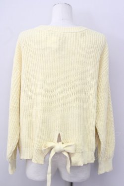 画像2: axes femme / バックリボンニットカーデ M イエロー T-24-12-26-001-AX-TO-SZ-ZT368