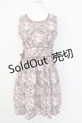 axes femme POETIQUE /ローズブーケ柄ワンピース M 茶 T-24-12-26-017-AX-OP-SZ-ZT408