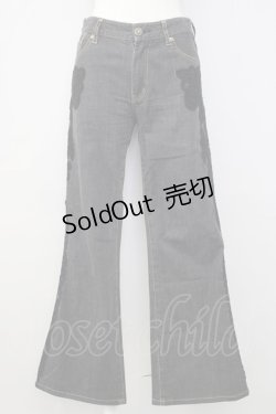 画像1: INGEBORG / サイドレースデザインデニムパンツ S 黒デニム T-24-12-27-020-LO-PA-SA-ZT406