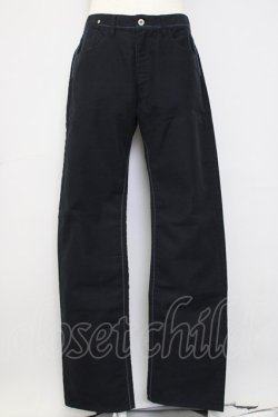 画像1: Karl Helmut / 後ろレザーロゴ刺繍パンツ XL 黒 T-24-12-27-024-EL-PA-SA-ZT406