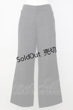 画像1: INGEBORG / 縦刺繍ラインパンツ S 黒 T-24-12-27-014-LO-PA-SA-ZT406