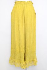 画像2: 【SALE】axes femme / 裾レース楊柳ワイドパンツ  イエロー T-25-01-10-035-AX-PA-HD-ZT002 (2)